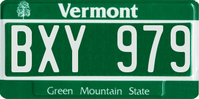 VT license plate BXY979