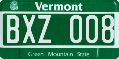 VT license plate BXZ008
