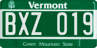 VT license plate BXZ019