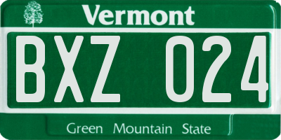 VT license plate BXZ024
