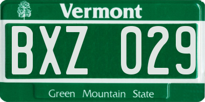 VT license plate BXZ029