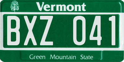 VT license plate BXZ041