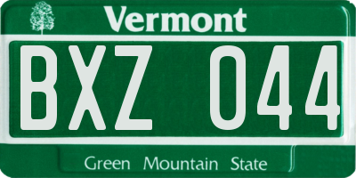 VT license plate BXZ044