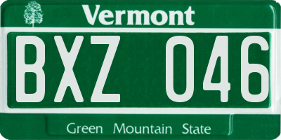 VT license plate BXZ046