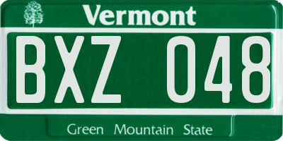 VT license plate BXZ048