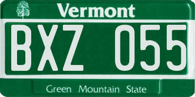 VT license plate BXZ055