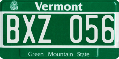 VT license plate BXZ056