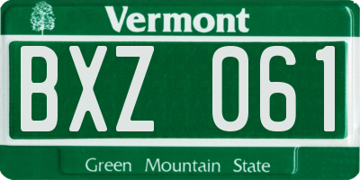 VT license plate BXZ061