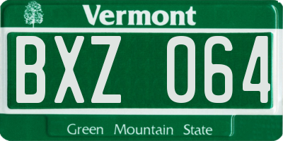 VT license plate BXZ064