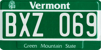 VT license plate BXZ069