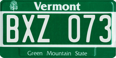 VT license plate BXZ073