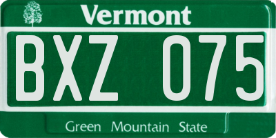 VT license plate BXZ075