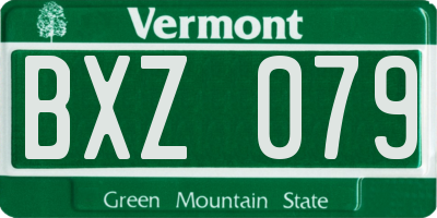 VT license plate BXZ079