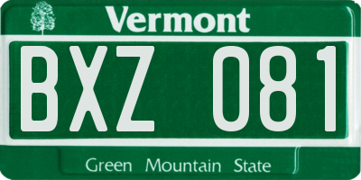 VT license plate BXZ081
