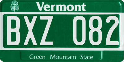 VT license plate BXZ082