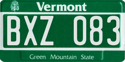 VT license plate BXZ083