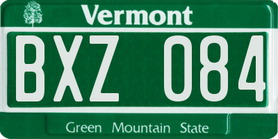 VT license plate BXZ084