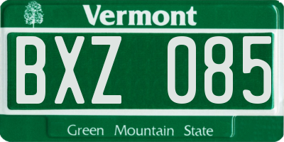 VT license plate BXZ085