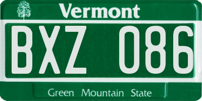 VT license plate BXZ086