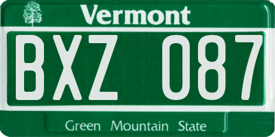 VT license plate BXZ087