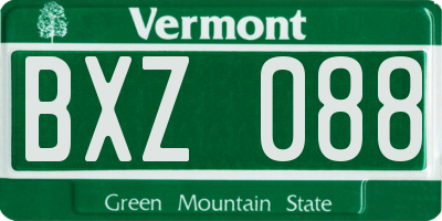 VT license plate BXZ088