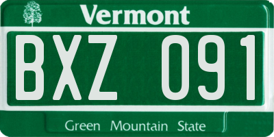 VT license plate BXZ091