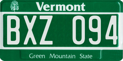 VT license plate BXZ094