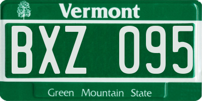 VT license plate BXZ095