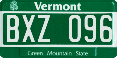 VT license plate BXZ096