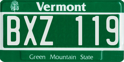 VT license plate BXZ119