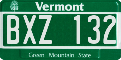 VT license plate BXZ132