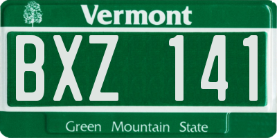 VT license plate BXZ141