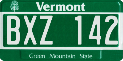 VT license plate BXZ142