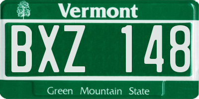 VT license plate BXZ148