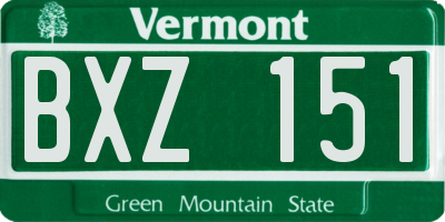 VT license plate BXZ151