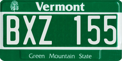 VT license plate BXZ155