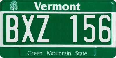 VT license plate BXZ156