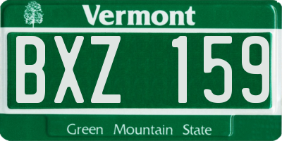 VT license plate BXZ159