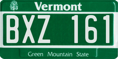 VT license plate BXZ161