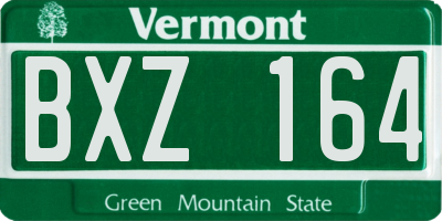 VT license plate BXZ164