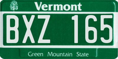 VT license plate BXZ165