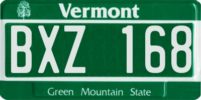 VT license plate BXZ168