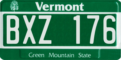 VT license plate BXZ176