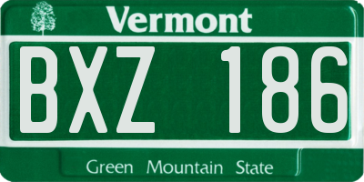 VT license plate BXZ186