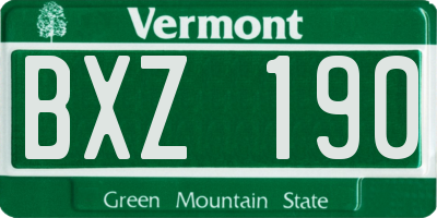 VT license plate BXZ190