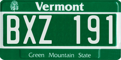 VT license plate BXZ191