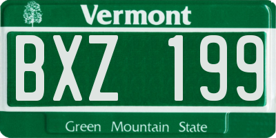 VT license plate BXZ199