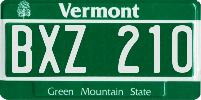 VT license plate BXZ210
