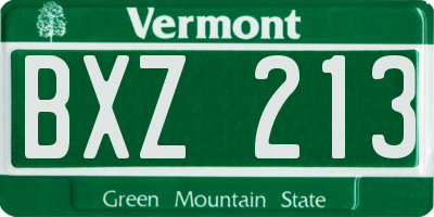 VT license plate BXZ213