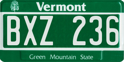 VT license plate BXZ236